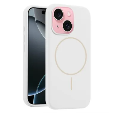 Coque iPhone 15 silicone liquide magnétique