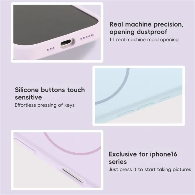 Coque iPhone 15 silicone liquide magnétique