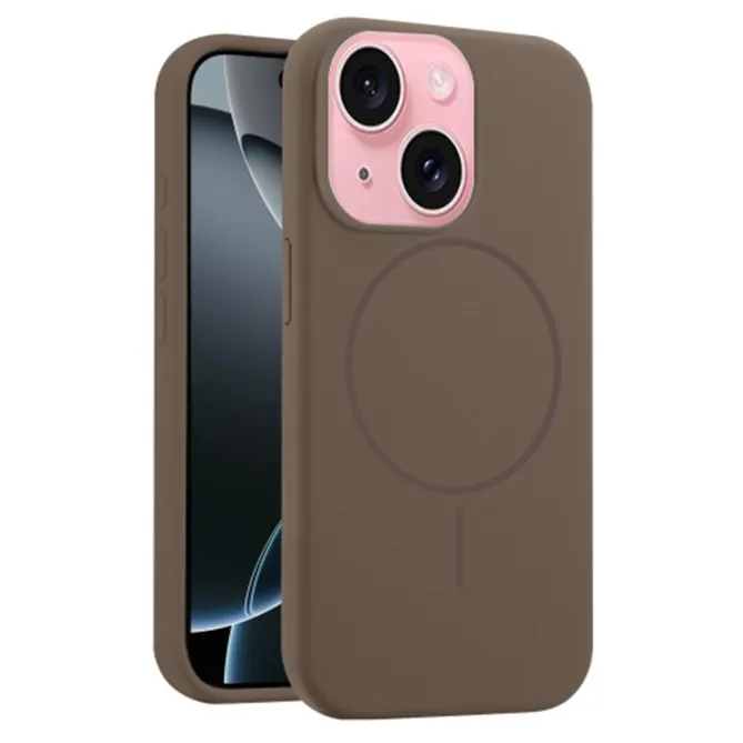 Coque iPhone 15 silicone liquide magnétique
