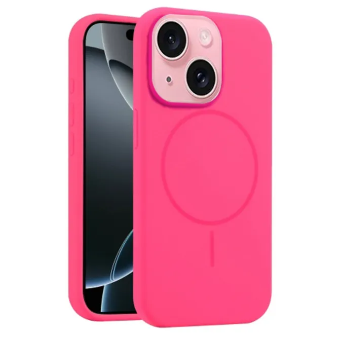 Coque iPhone 15 silicone liquide magnétique