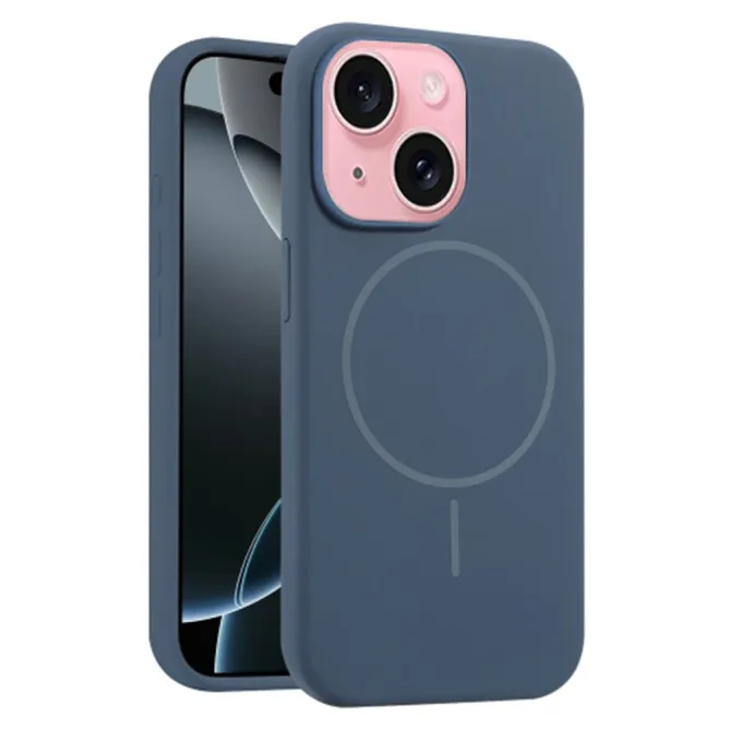 Coque iPhone 15 silicone liquide magnétique
