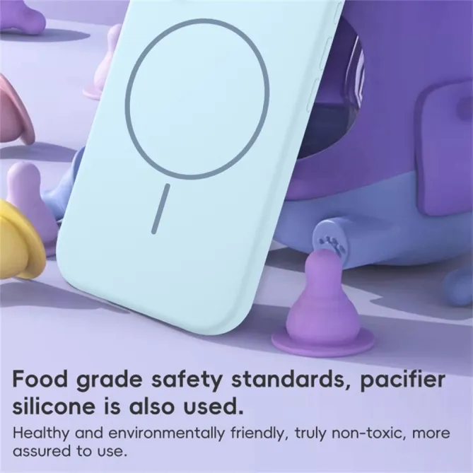 Coque iPhone 15 silicone liquide magnétique