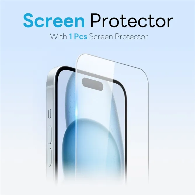 Coque iPhone 15 transparente magnétique avec verre trempé