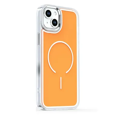 Coque iPhone 15 magnétique acrylique contour métallisé