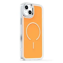 Coque iPhone 15 magnétique acrylique contour métallisé