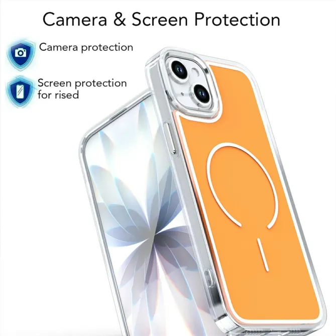 Coque iPhone 15 magnétique acrylique contour métallisé