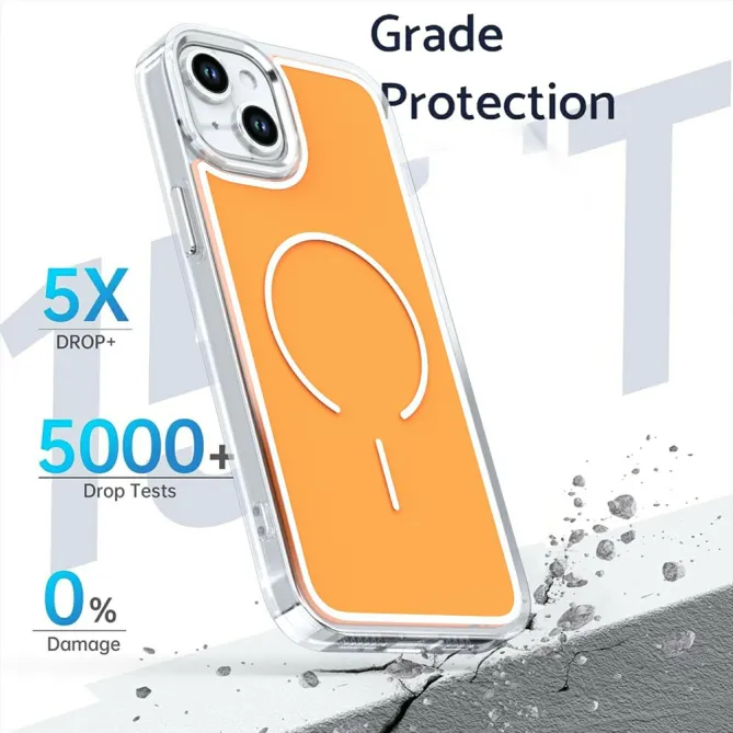 Coque iPhone 15 magnétique acrylique contour métallisé