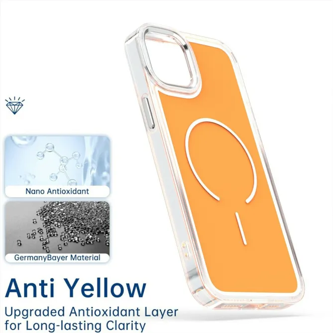 Coque iPhone 15 magnétique acrylique contour métallisé