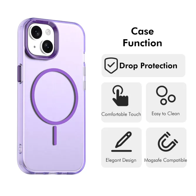 Coque iPhone 15 magnétique transparente avec verre trempé 9H