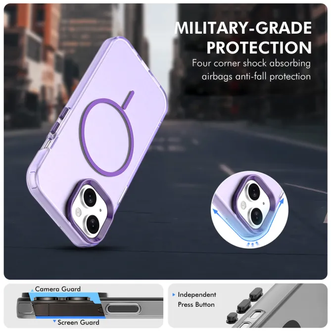 Coque iPhone 15 magnétique transparente avec verre trempé 9H
