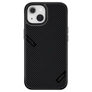 Coque iPhone 15 magnétique CF-Lyocell texture premium