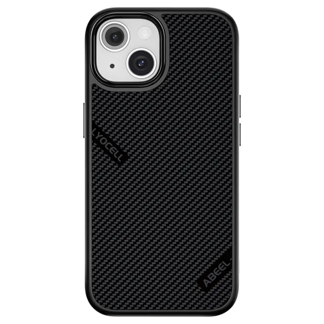 Coque iPhone 15 magnétique CF-Lyocell texture premium