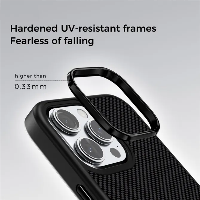 Coque iPhone 15 magnétique CF-Lyocell texture premium