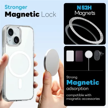 Coque iPhone 15 magnétique transparente pack protection 5 en 1