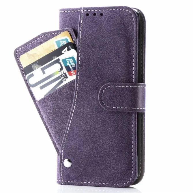 Étui iPhone 15 portefeuille rétro avec porte-cartes pivotant