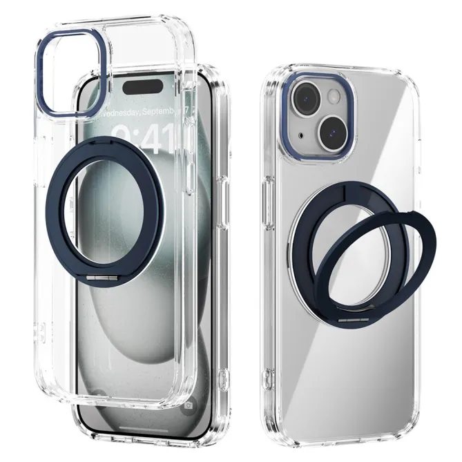 Coque iPhone 15 Hybride Magnétique à Support Rotatif Intégré