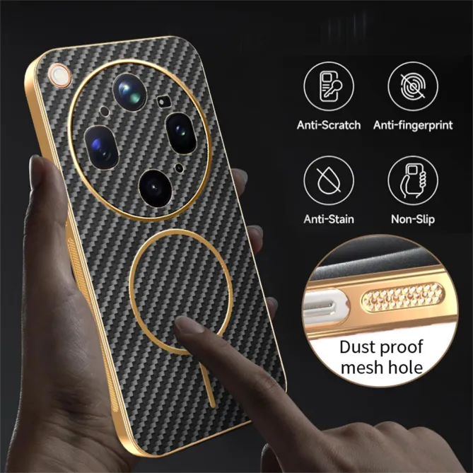 Coque Oppo Find X9 Ultra Magnétique Style Fibre de Carbone