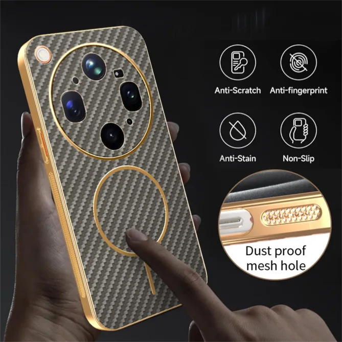 Coque Oppo Find X9 Ultra Magnétique Style Fibre de Carbone
