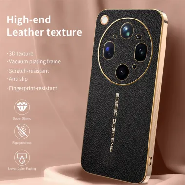 Coque Oppo Find X9 Ultra effet cuir grainé anti-rayures