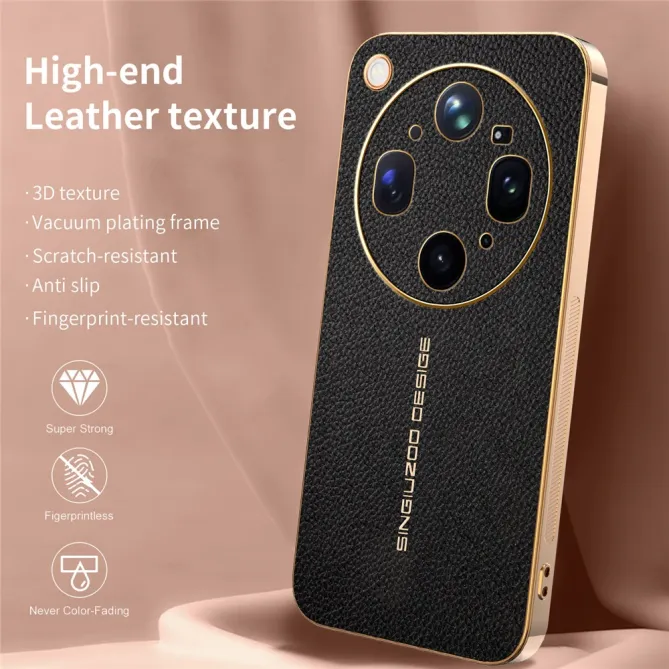 Coque Oppo Find X9 Ultra effet cuir grainé anti-rayures