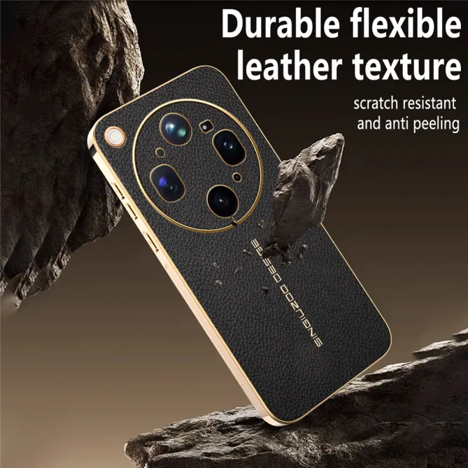 Coque Oppo Find X9 Ultra effet cuir grainé anti-rayures