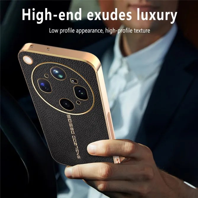 Coque Oppo Find X9 Ultra effet cuir grainé anti-rayures
