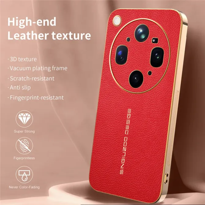 Coque Oppo Find X9 Ultra effet cuir grainé anti-rayures