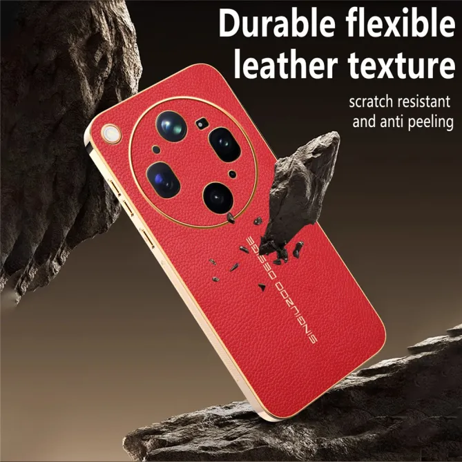 Coque Oppo Find X9 Ultra effet cuir grainé anti-rayures