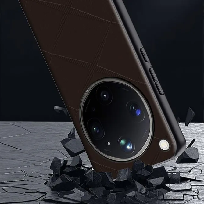 Coque Oppo Find X9 Ultra Simili Cuir Motif Losange Embossé