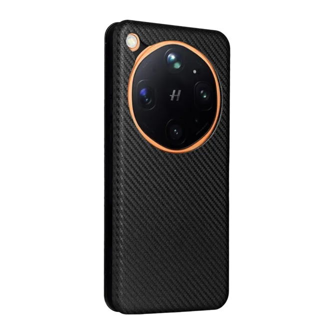 Housse Oppo Find X9 Ultra simili cuir fibre de carbone