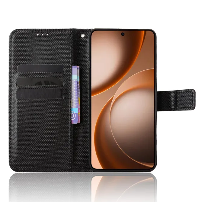 Housse Oppo Find X9 Ultra Texture Diamant avec Lanière