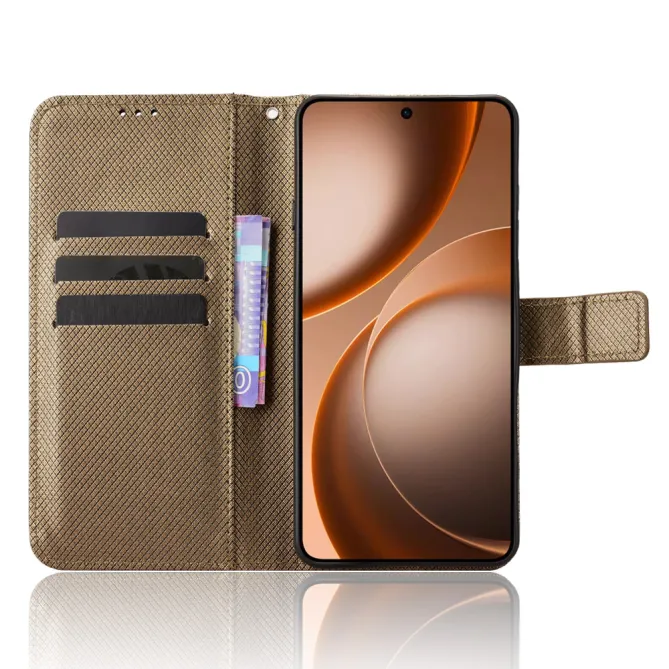 Housse Oppo Find X9 Ultra Texture Diamant avec Lanière
