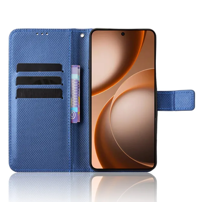 Housse Oppo Find X9 Ultra Texture Diamant avec Lanière
