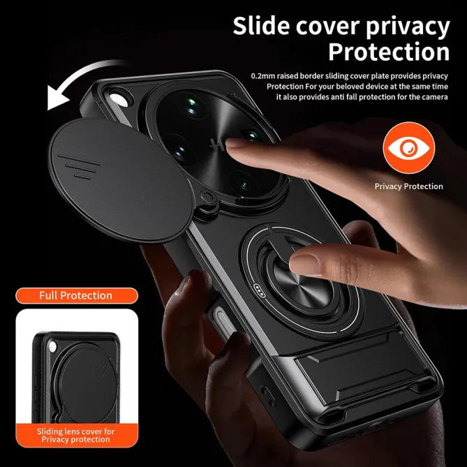 Coque Oppo Find X9 Ultra Antichoc Cache Caméra avec Anneau Rotatif