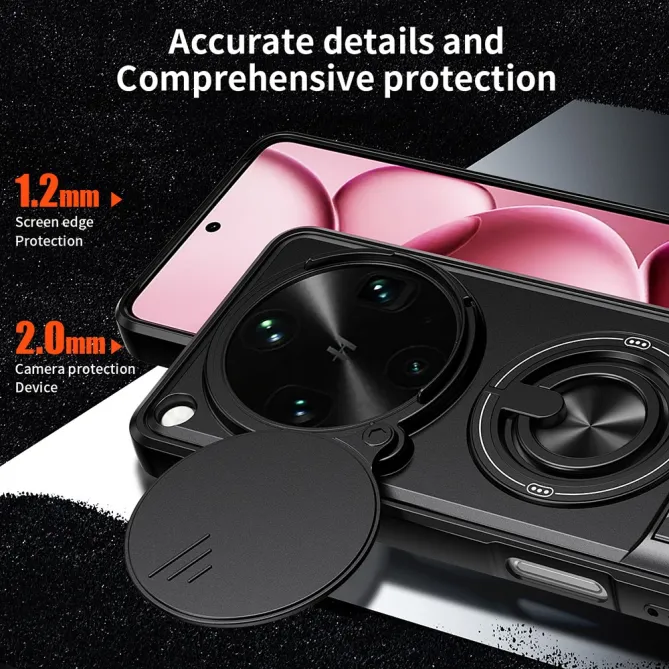 Coque Oppo Find X9 Ultra Antichoc Cache Caméra avec Anneau Rotatif