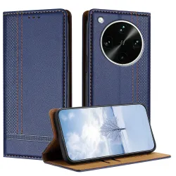 Flip Cover Oppo Find X9 Ultra Lignes Structurées avec Porte-Cartes