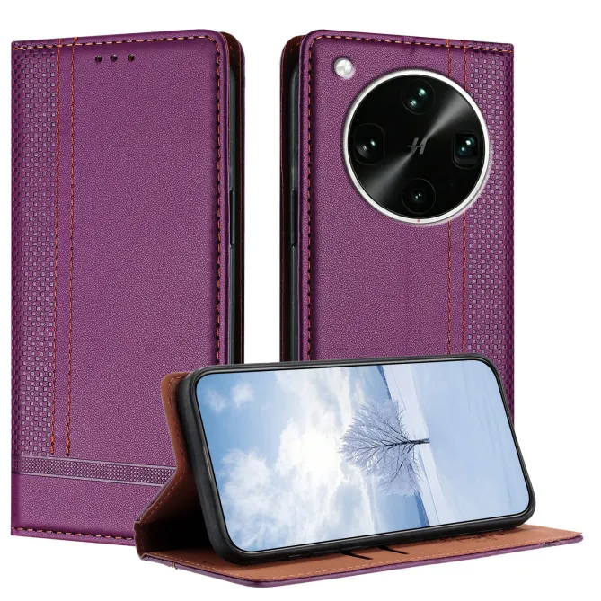 Flip Cover Oppo Find X9 Ultra Lignes Structurées avec Porte-Cartes