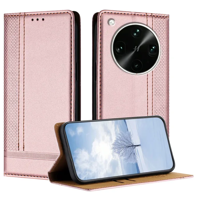 Flip Cover Oppo Find X9 Ultra Lignes Structurées avec Porte-Cartes