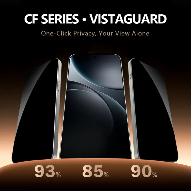 Verre Trempé Anti-Espion Oppo Find X9 Ultra avec Applicateur Anti-Poussière