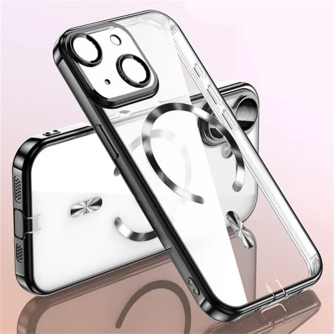 Coque iPhone 15 Transparente Cadre Électrogalvanisé Compatible MagSafe