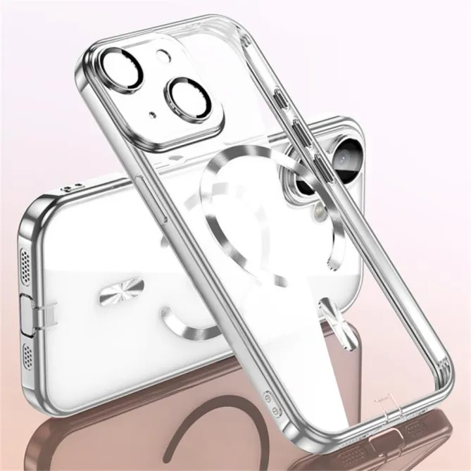 Coque iPhone 15 Transparente Cadre Électrogalvanisé Compatible MagSafe