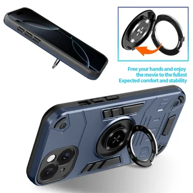 Coque iPhone 15 Anneau Rotatif 360° Kickstand