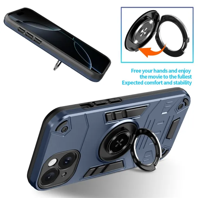 Coque iPhone 15 Anneau Rotatif 360° Kickstand