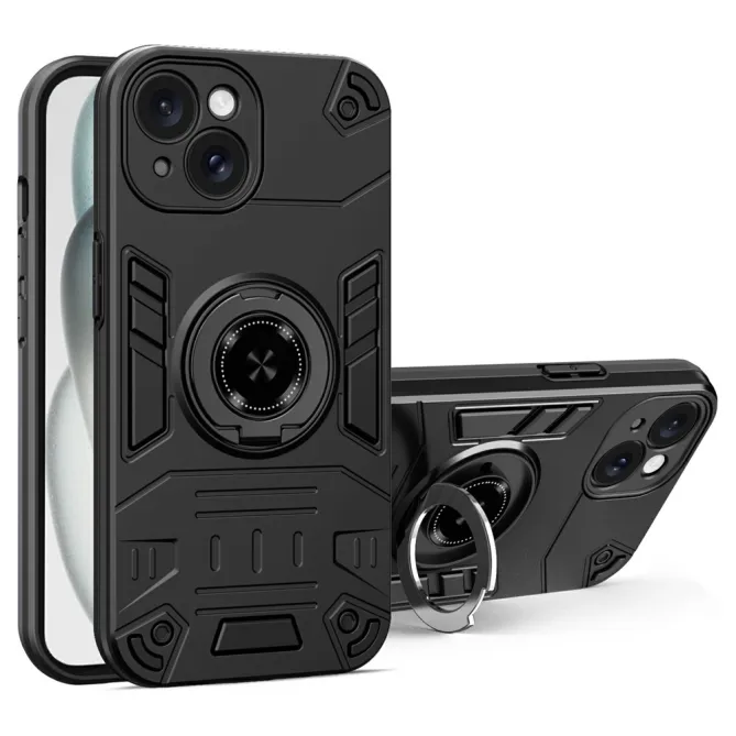 Coque iPhone 15 Anneau Rotatif 360° Kickstand