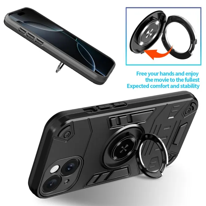 Coque iPhone 15 Anneau Rotatif 360° Kickstand