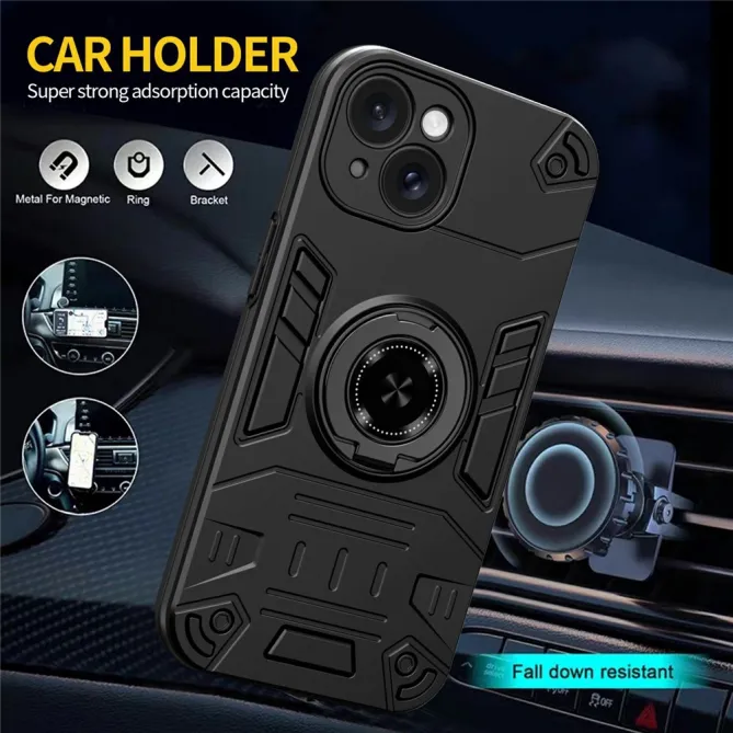 Coque iPhone 15 Anneau Rotatif 360° Kickstand