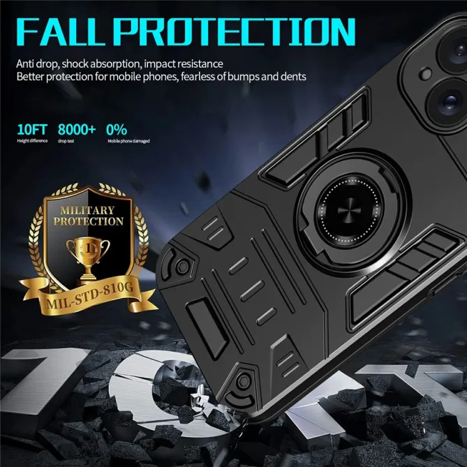 Coque iPhone 15 Anneau Rotatif 360° Kickstand