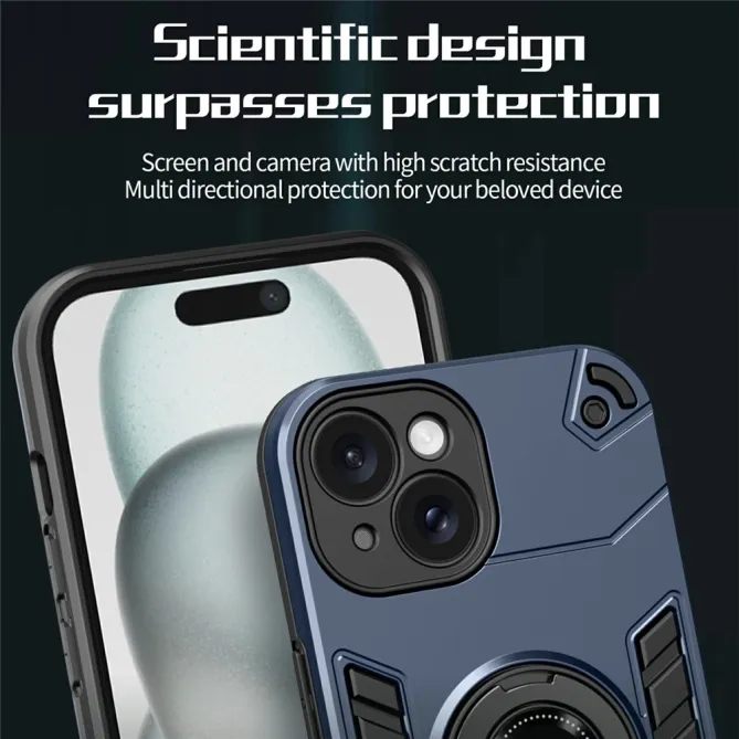 Coque iPhone 15 Anneau Rotatif 360° Kickstand