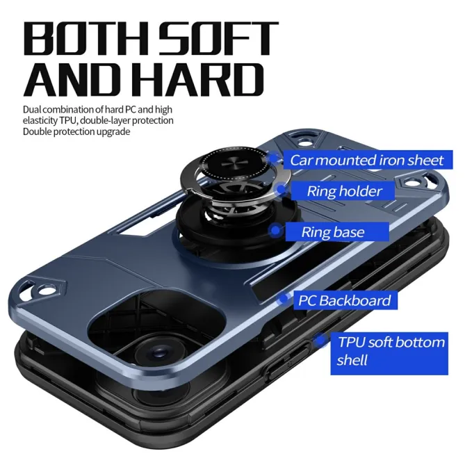Coque iPhone 15 Anneau Rotatif 360° Kickstand
