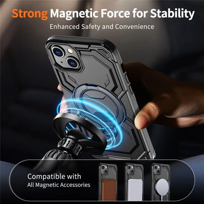 Coque iPhone 15 Anneau Magnétique Béquille
